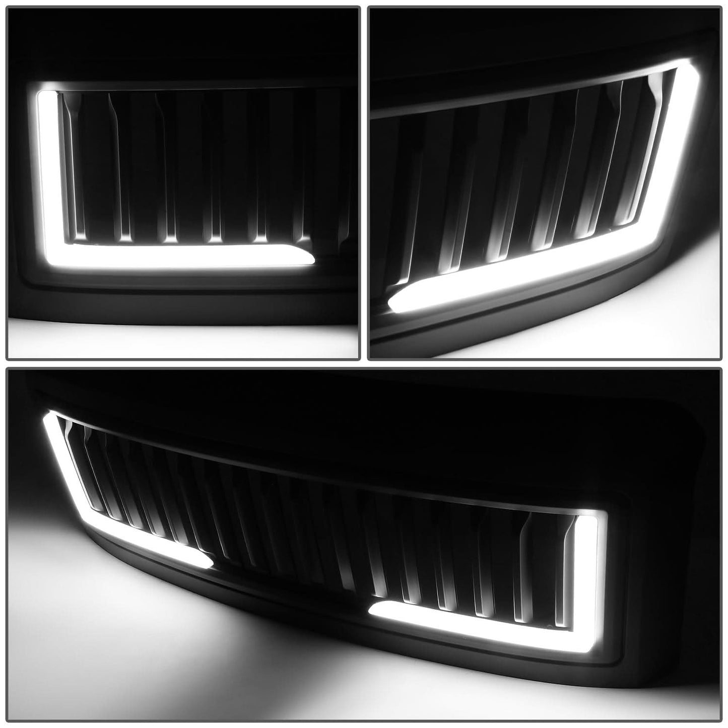 2008-2010 Ford F-250/F-350/F-450/F-550 Vertical Fence Style LED DRL Grille