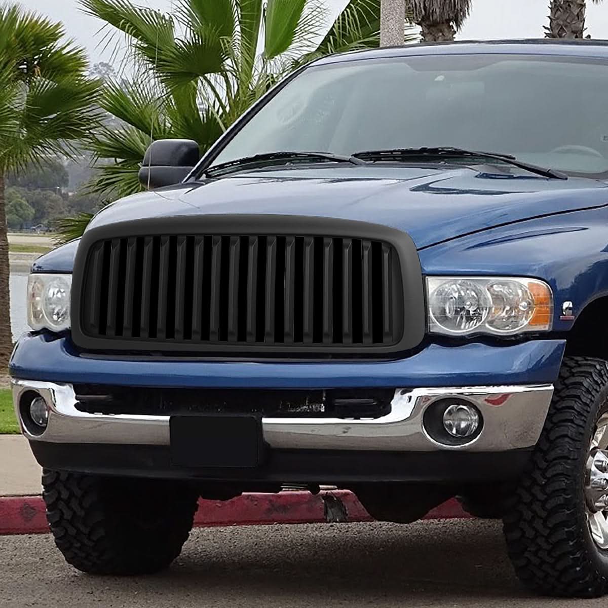 02-05 Dodge Ram 1500/2500/3500 Vertical Fence Style Grille - Matte Black