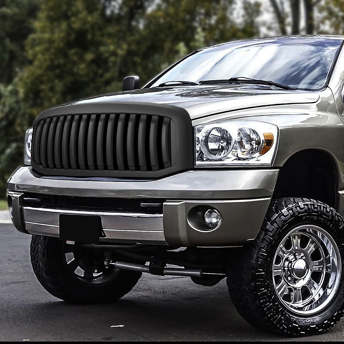 06-09 Dodge Ram Vertical Fence Style Grille - Matte Black