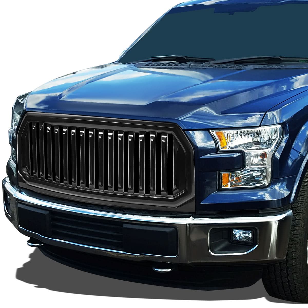 2015-2017 Ford F-150 Vertical Fence Style Front Grille - Black