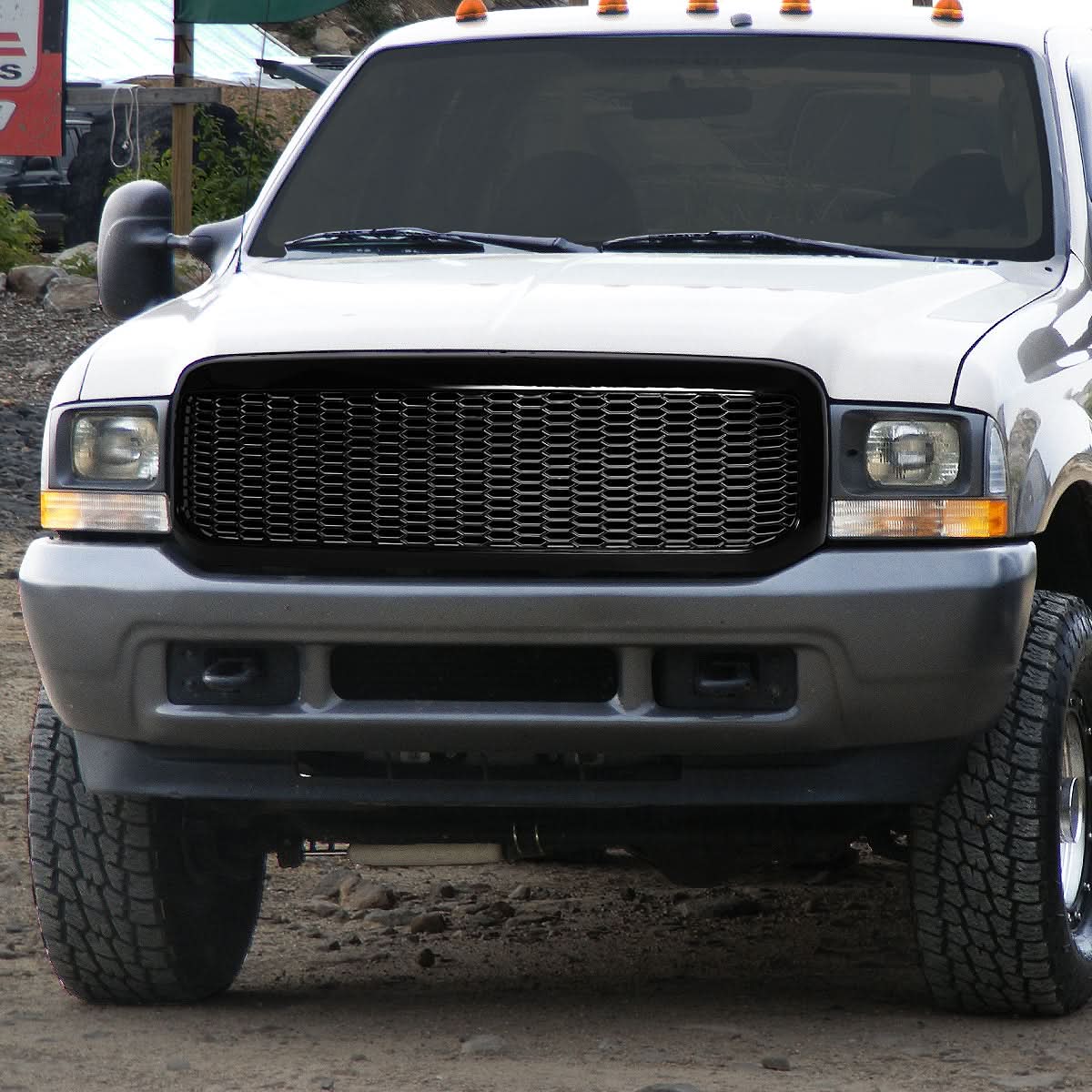 99-04 Ford F-250 F-350 F-450 F-550 Honeycomb Mesh Front Grille - Black