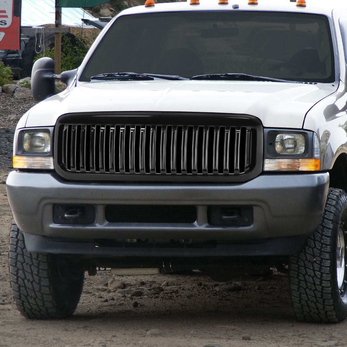 99-04 Ford F-250 F-350 F-450 F-550 Vertical Fence Style Grille - Black