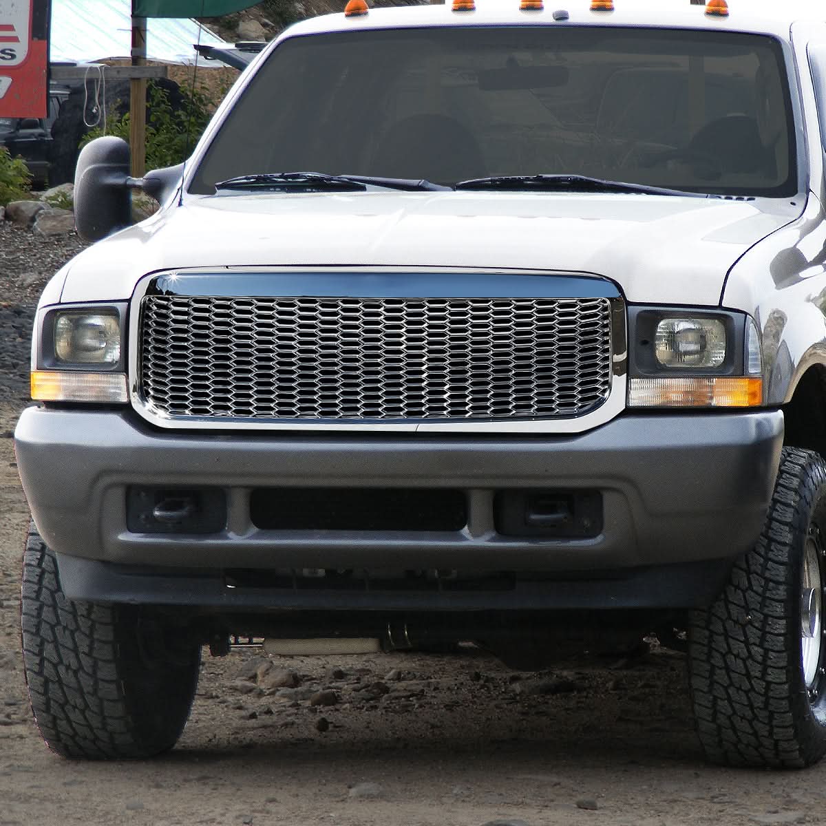 99-04 Ford F-250 F-350 F-450 F-550 Honeycomb Mesh Chrome Grille