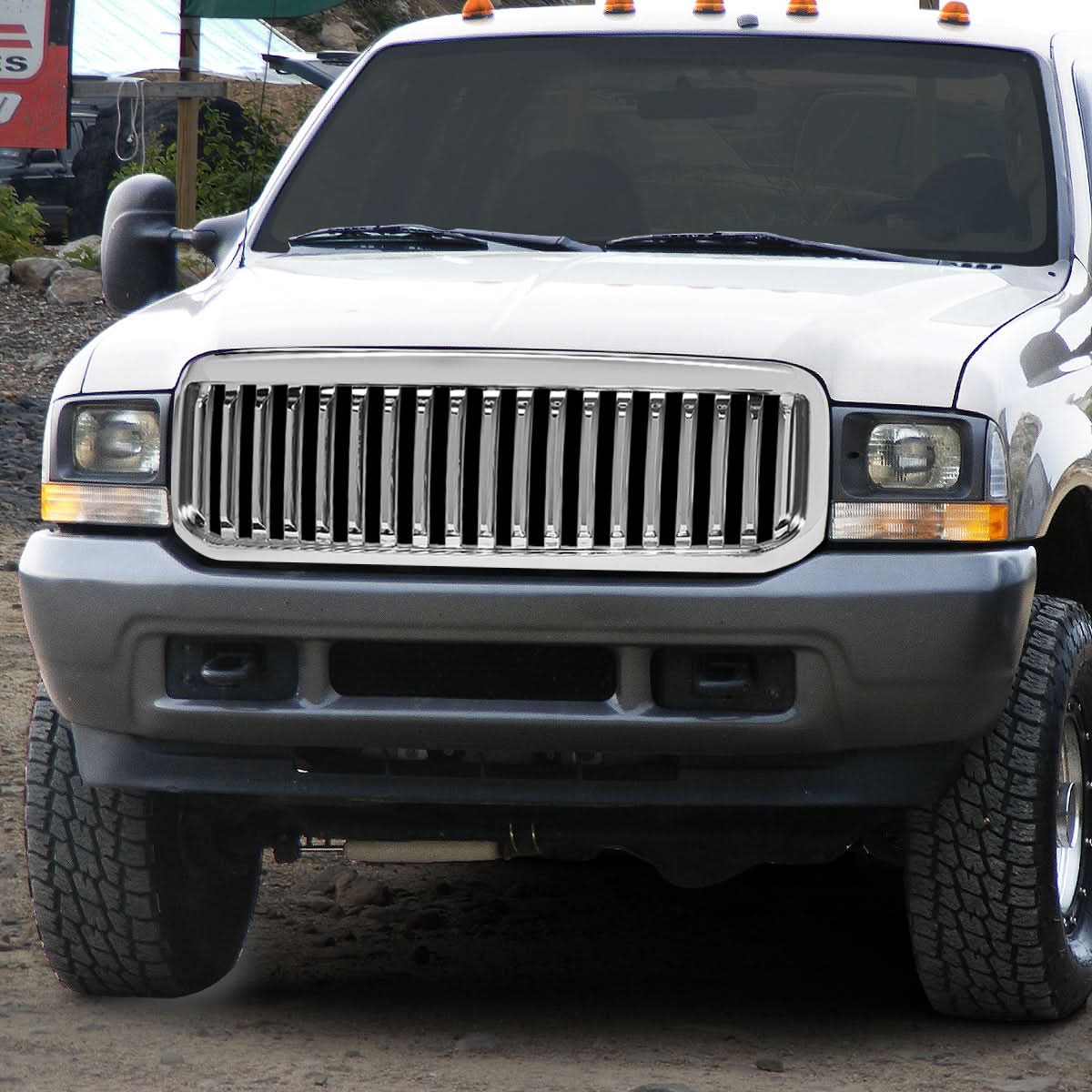 99-04 Ford F-250 F-350 F-450 F-550 Vertical Fence Style Chrome Grille