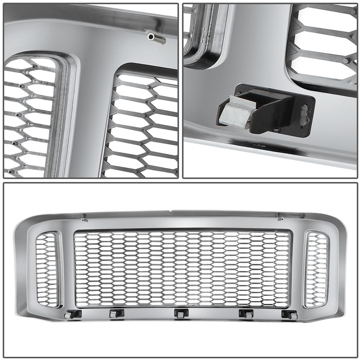2005-2007 Ford F-250/F-350/F-450/F-550 Honeycomb Mesh Chrome Grille