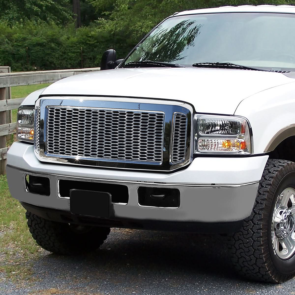 2005-2007 Ford F-250/F-350/F-450/F-550 Honeycomb Mesh Chrome Grille