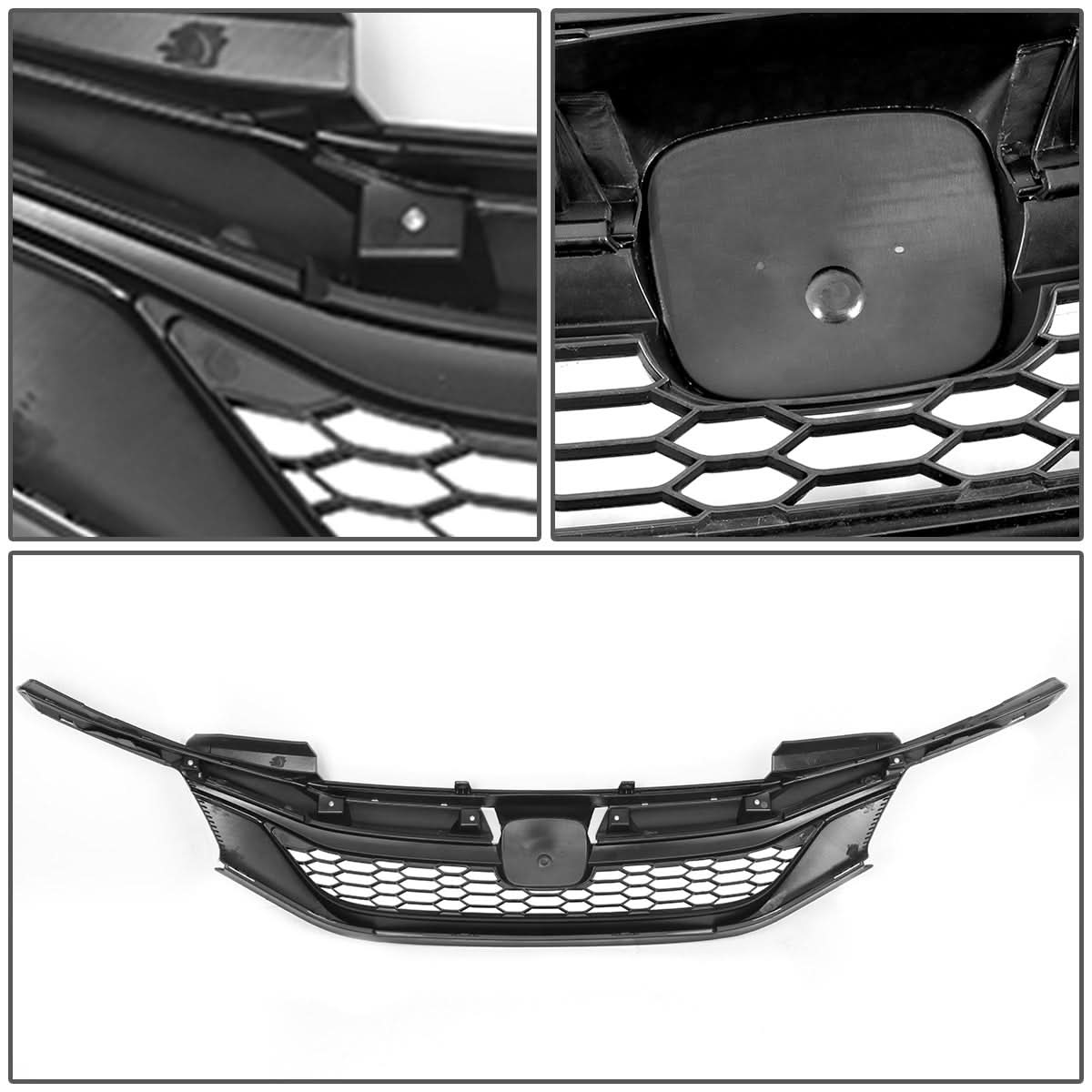 2016-2017 Honda Accord Honeycomb Mesh Grille - Matte Black