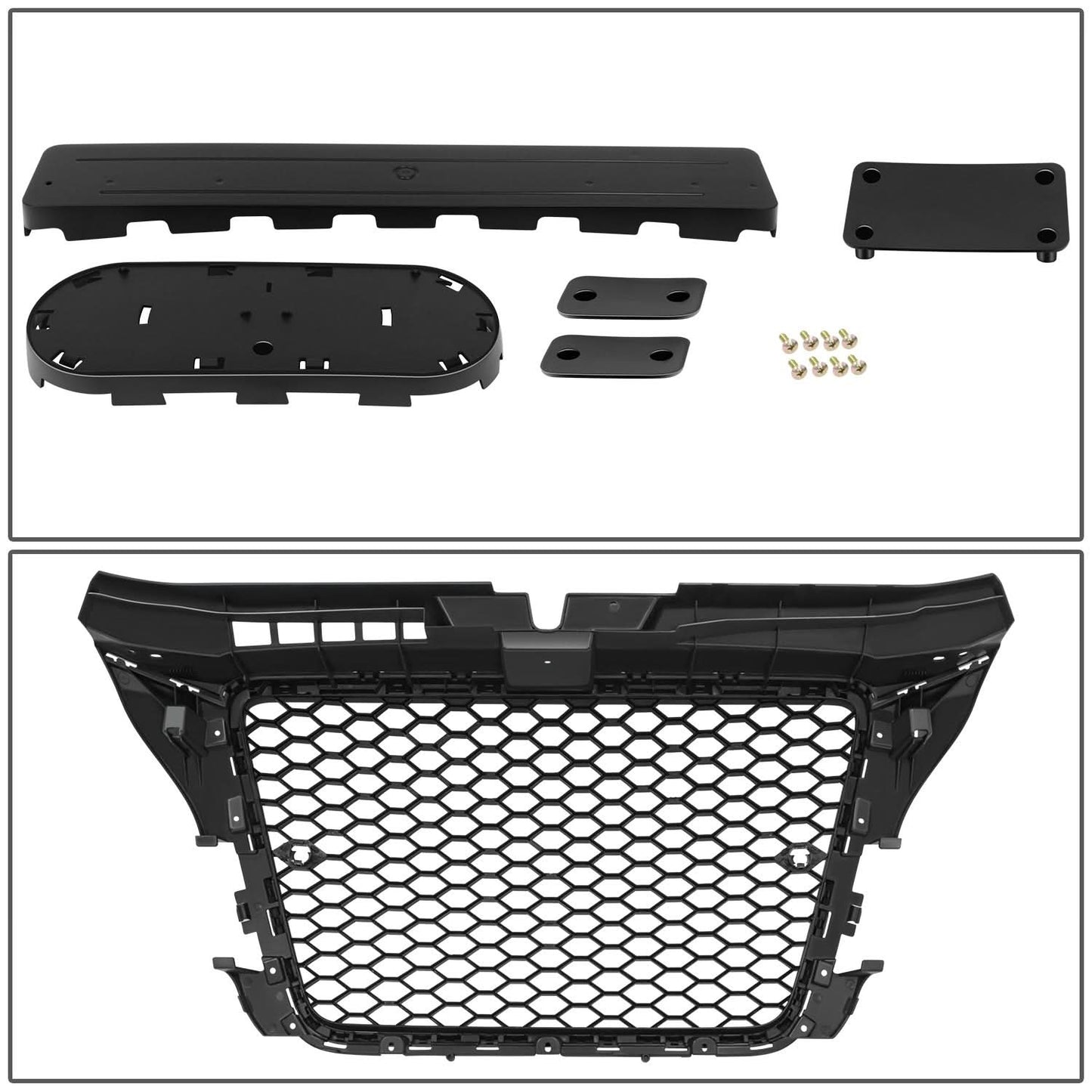 2009-2013 Audi A3 RS4 Style Grille with Parking Sensor Holes - Matte Black