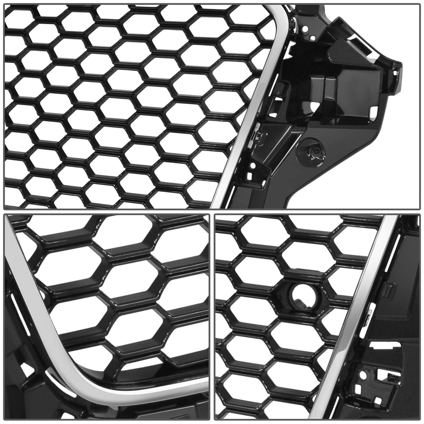 2014-2016 Audi A3 RS4 Style Grille Chrome Bezel Gloss Black