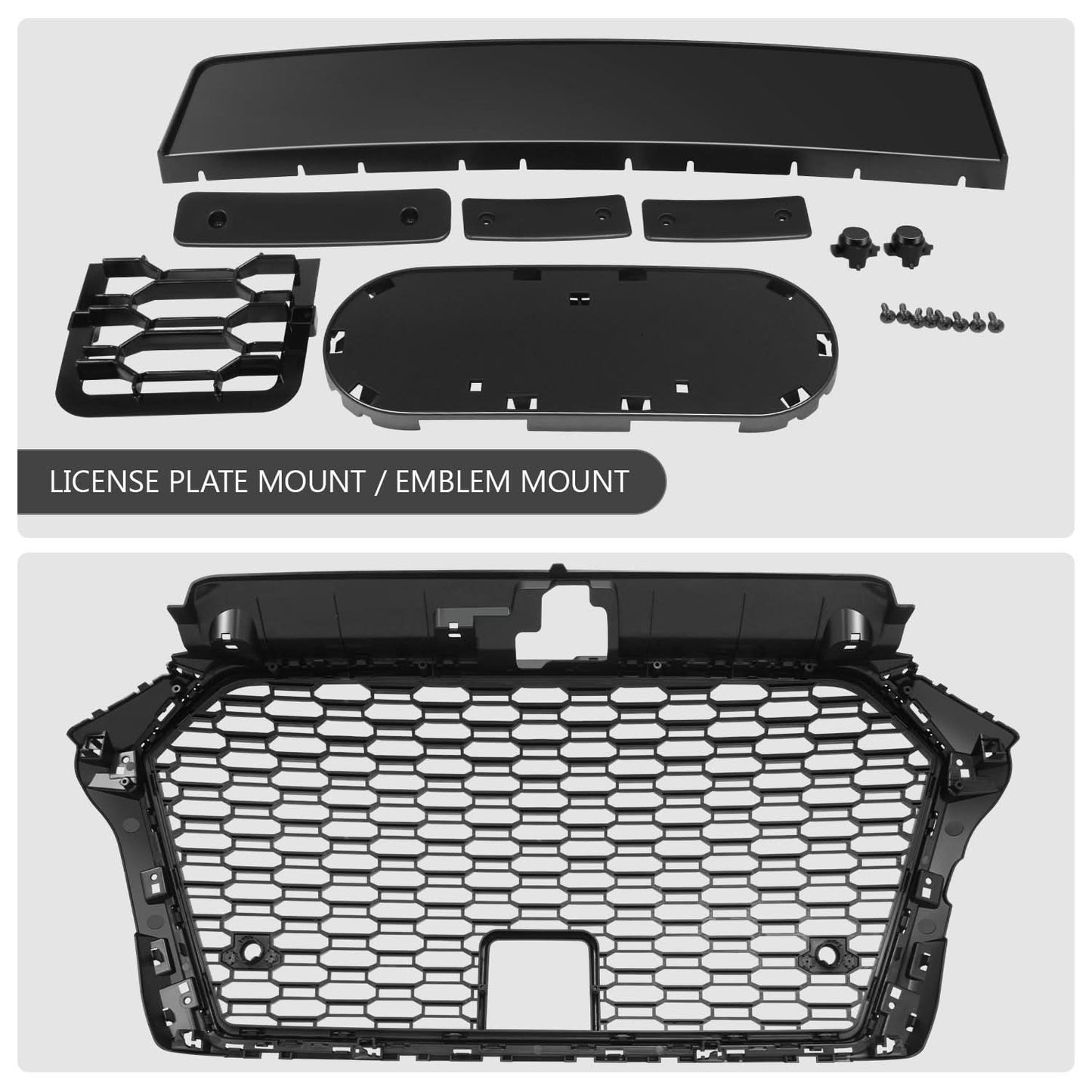 2017-2020 Audi A3/S3 RS3 Style Glossy Black Grille