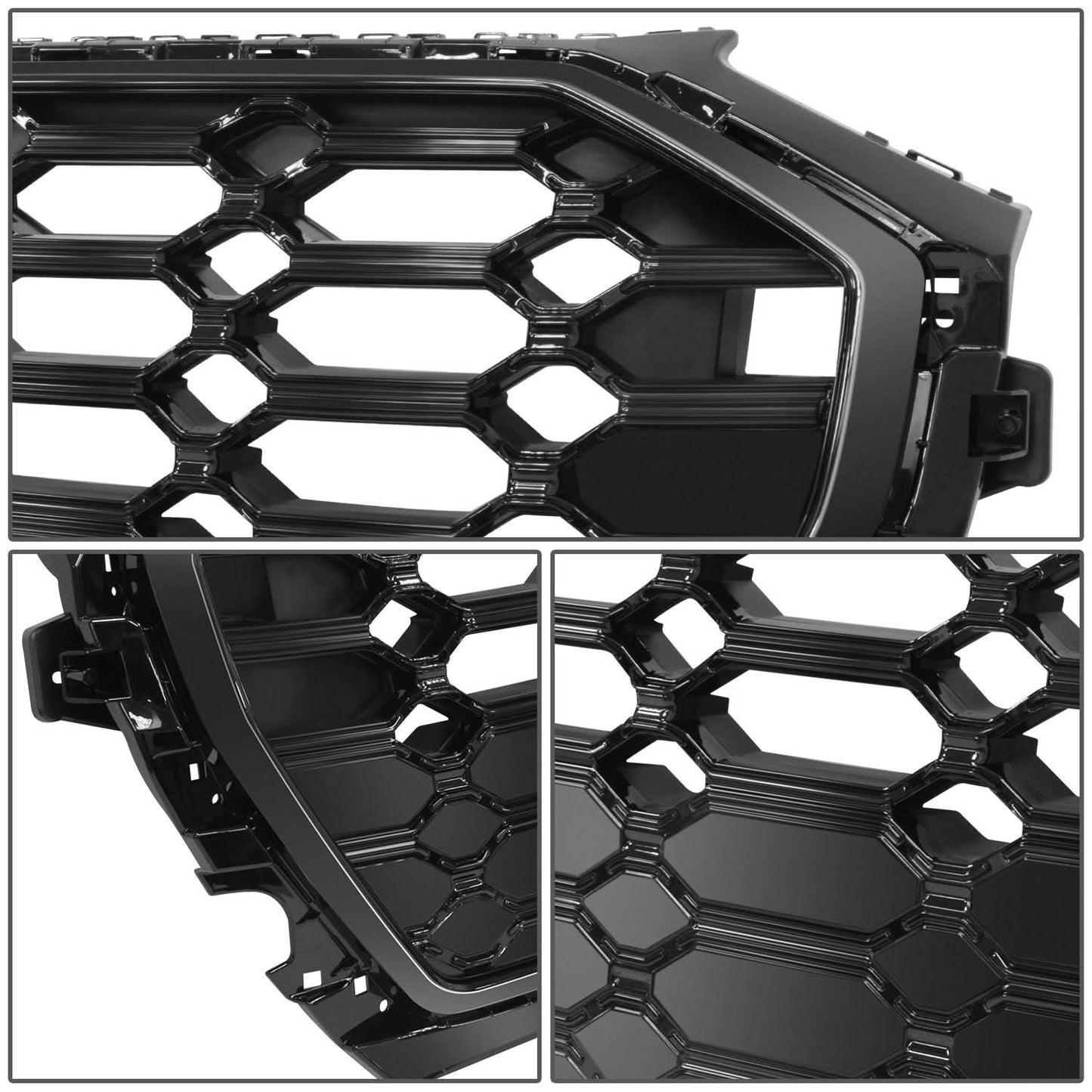 2021-2023 Audi Q5/SQ5 RS4 Style Grille with Camera Mount - Gloss Black