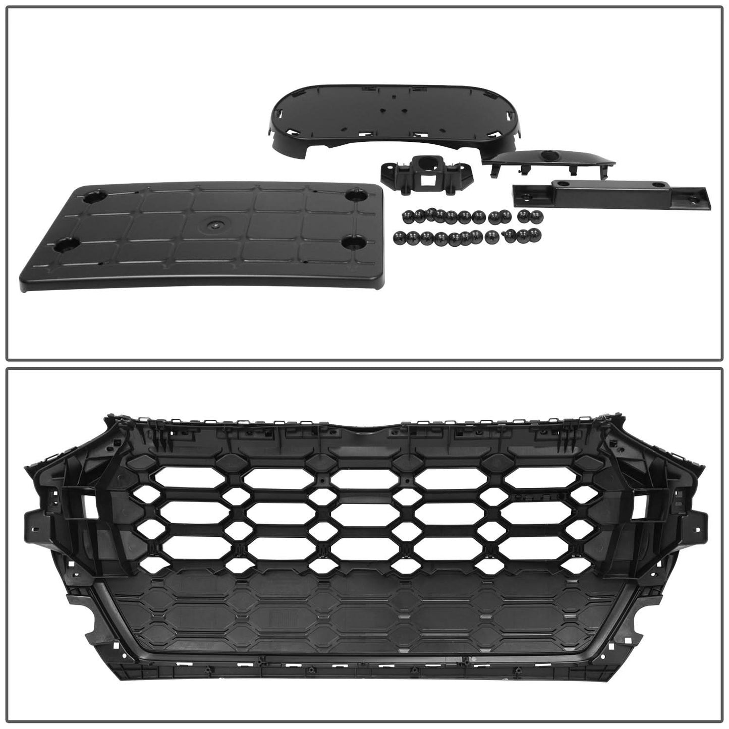 2021-2023 Audi Q5/SQ5 RS4 Style Grille with Camera Mount - Gloss Black