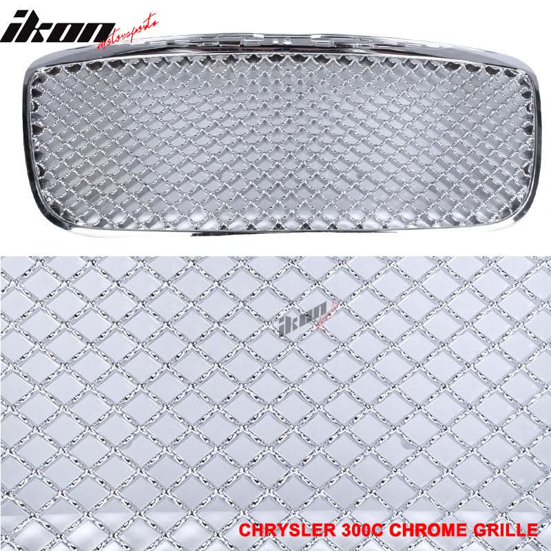 2011-2014 Chrysler 300 300C B Style Chrome Front Mesh Grille ABS