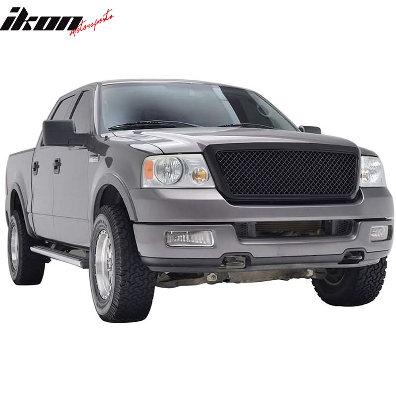 2004-2008 Ford F150 All Black Mesh Style Front Bumper Hood Grille ABS