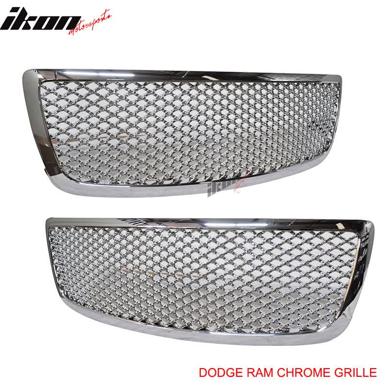 2009-2011 Dodge Ram Hood Grille Z Mesh Style ABS Chrome Plated Mesh