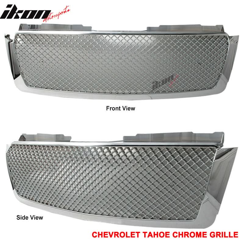 2007-2014 Tahoe Suburban Avalanche Mesh Chrome Bumper Hood Grille