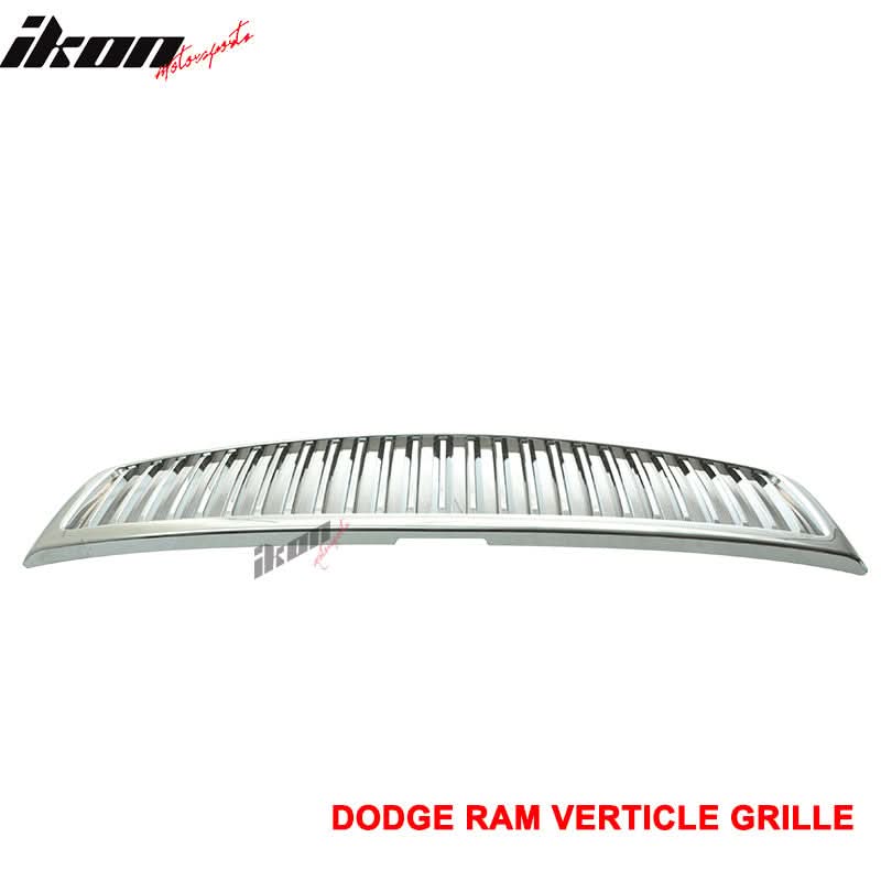 1994-2002 Dodge Ram 1500 2500 3500 Chrome Vertical Grille Unpainted