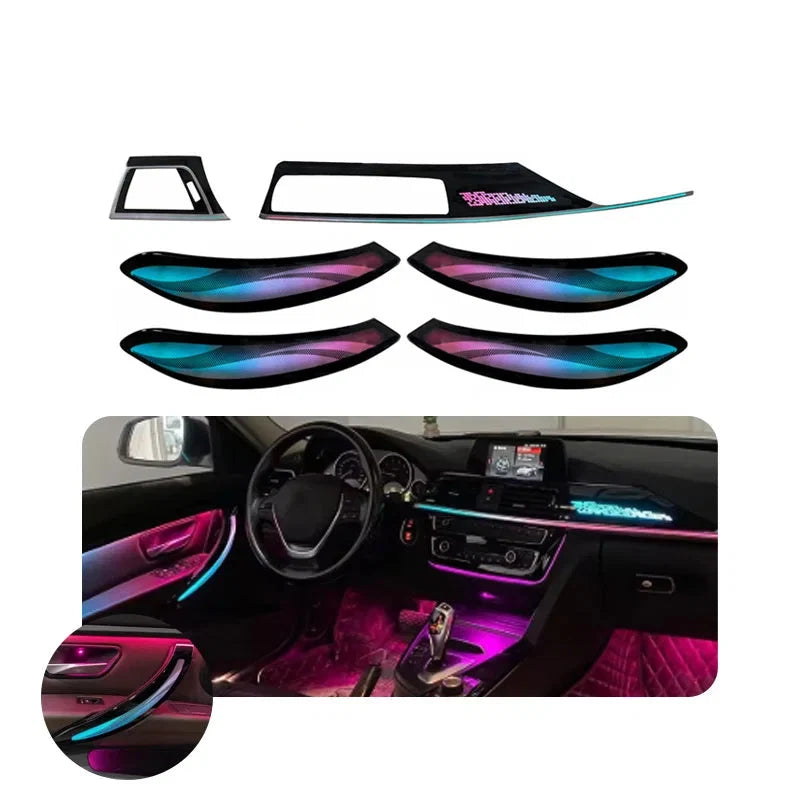 BMW 3 Series F30 / F31 / F34 / F35 / 3GT & 4 Series F36 Gran Coupe Interior 64-Color LED Ambient Light Kit 2013 - 2019