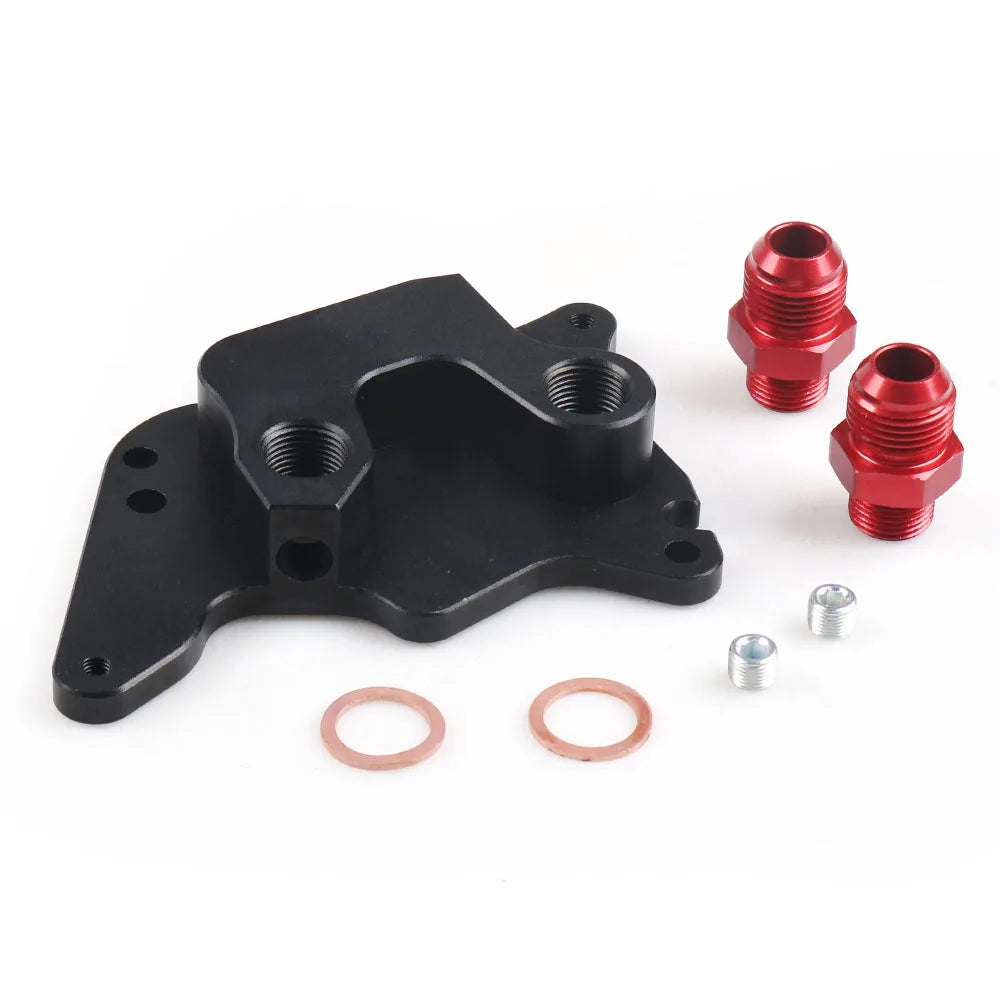 MINI Cooper S Supercharger R56 Aluminum Oil Filter / Oil Cooler Fitting Adapter with AN10 Fittings
