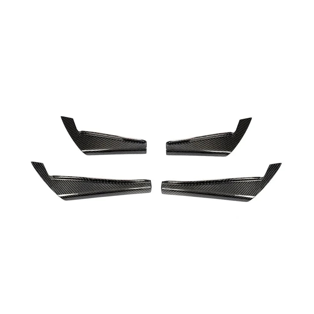 Audi A4 / RS4 B9 (2017-2020) Carbon Fiber Front Canards – RS4 Style Aftermarket Bumper Fins (4PC)