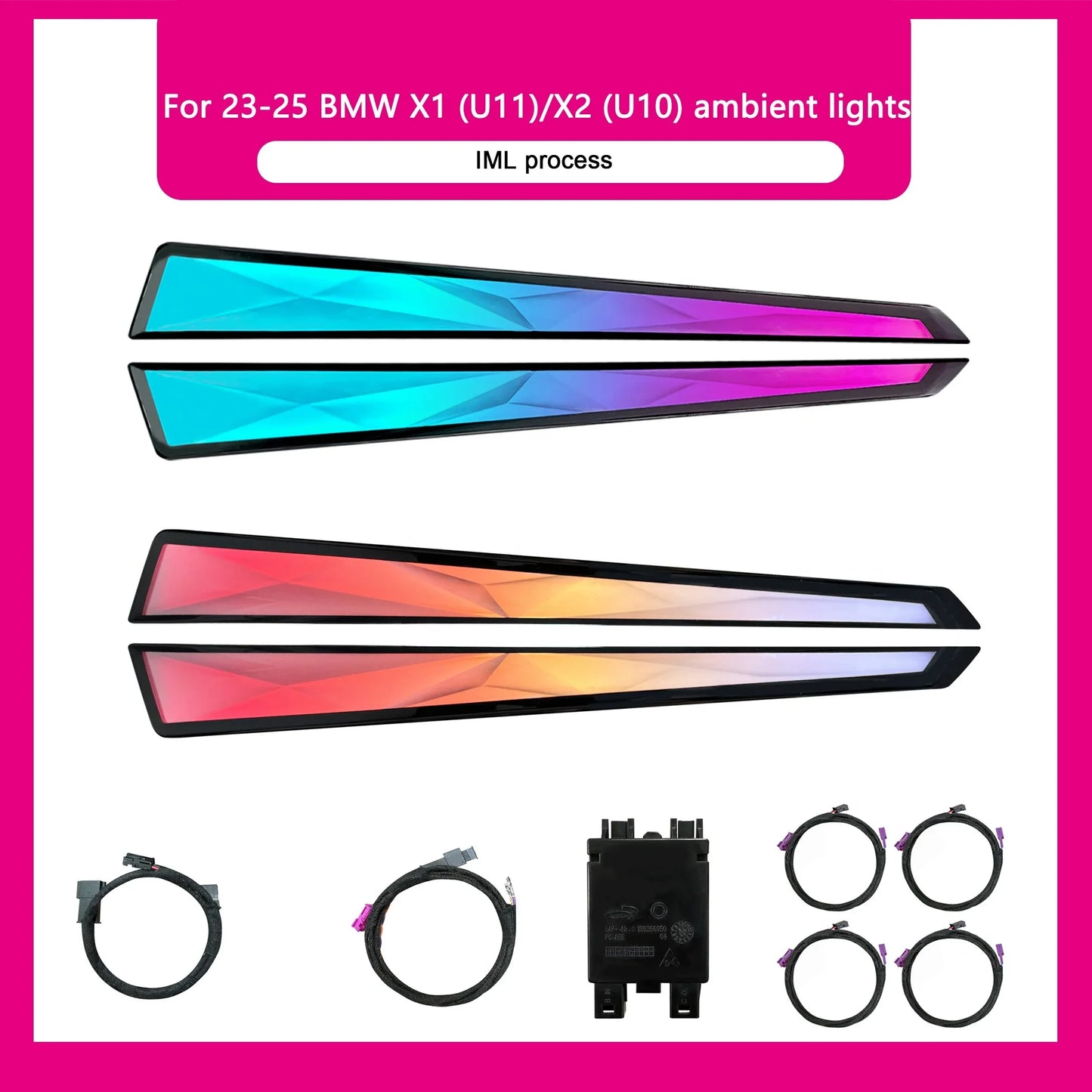 BMW X1 / X2 U10 / U11 Interior 64-Color Crystal Symphony LED Ambient Light Kit with Door Lights 2023 - 2025