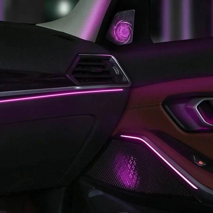 BMW 3 Series G20 / G28 Interior 64-Color LED Ambient Light Kit 16-Piece with Speaker Sound Hood 2020 - 2024