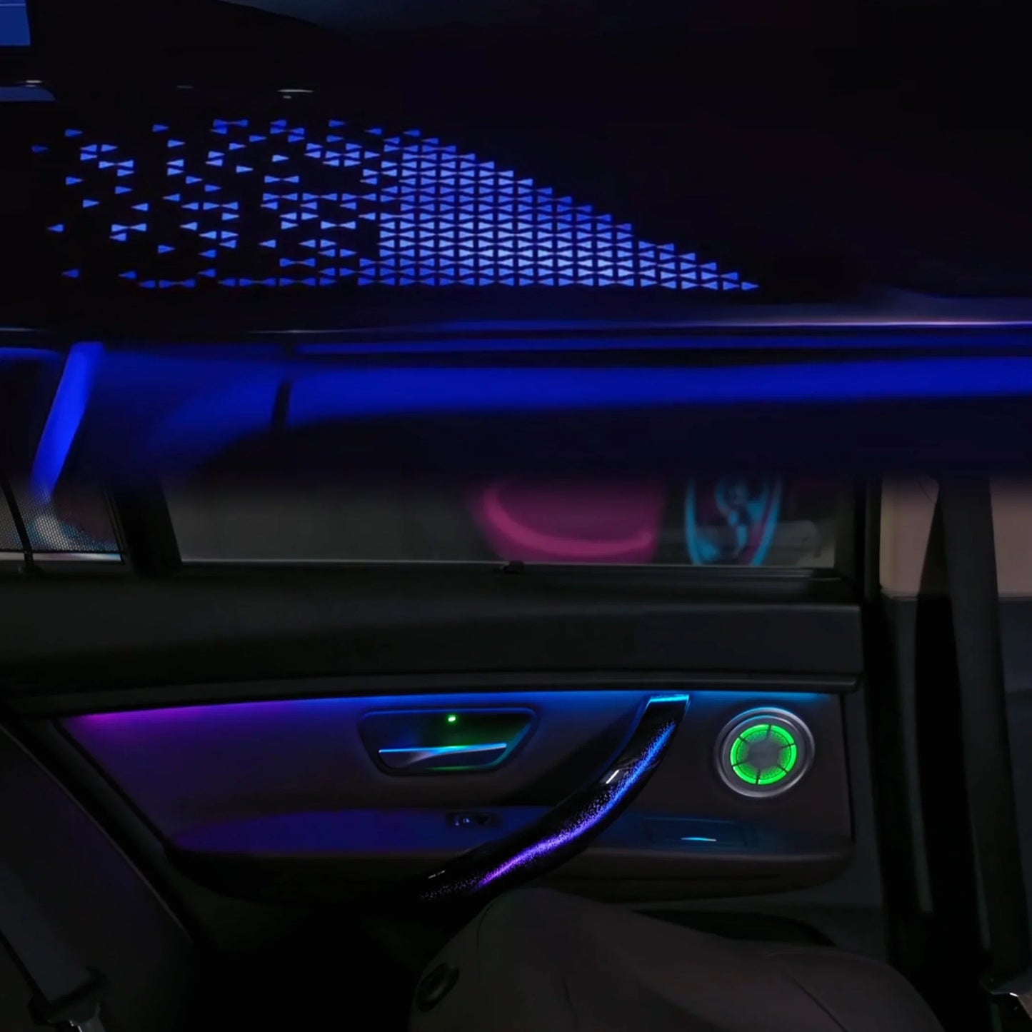 BMW 3 Series F30 RHD Interior 64-Color Dynamic Symphony LED Ambient Light Kit with Armrest Trim 2013 - 2019