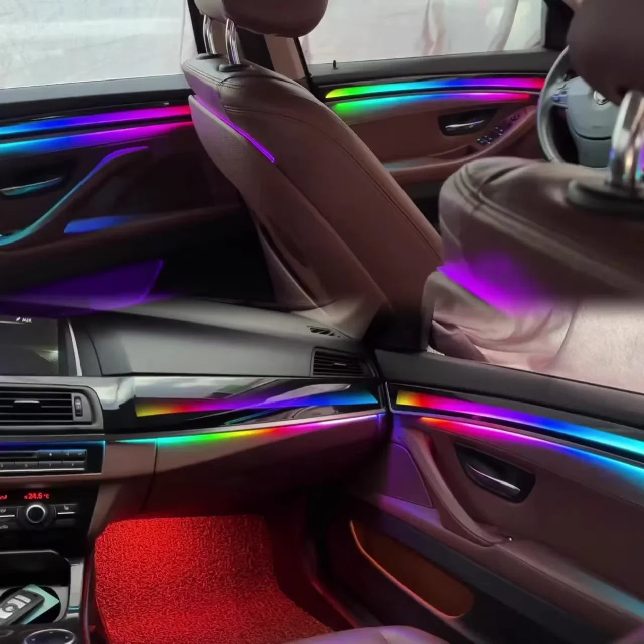 BMW 5 Series F10 / F11 / F18 Interior 64-Color Symphony Rainbow LED Ambient Light Bar Kit 2010 - 2017