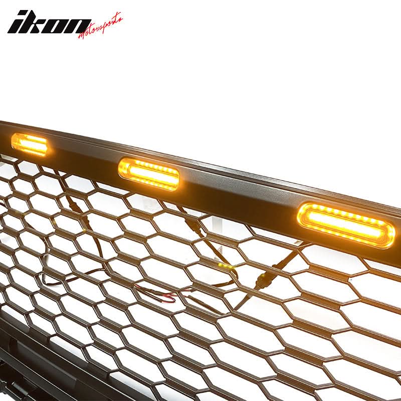 2021-2023 Ford F-150 Grill R Style Front Mesh Car Grille w/ LED ABS
