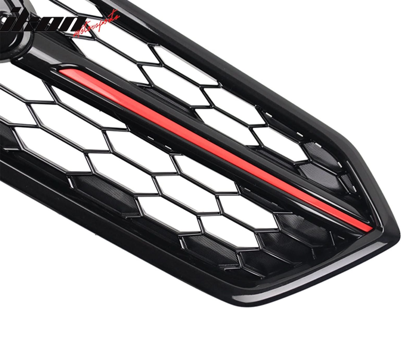 2018-2021 Subaru WRX Gloss Black W/ Red STI Style Front Grille ABS
