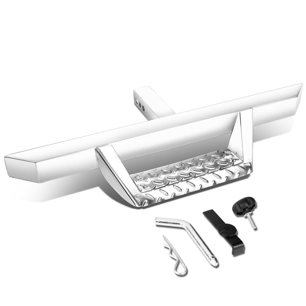 2 Inch Receiver Hitch Step with 3.25 Inch Square Chrome Platform