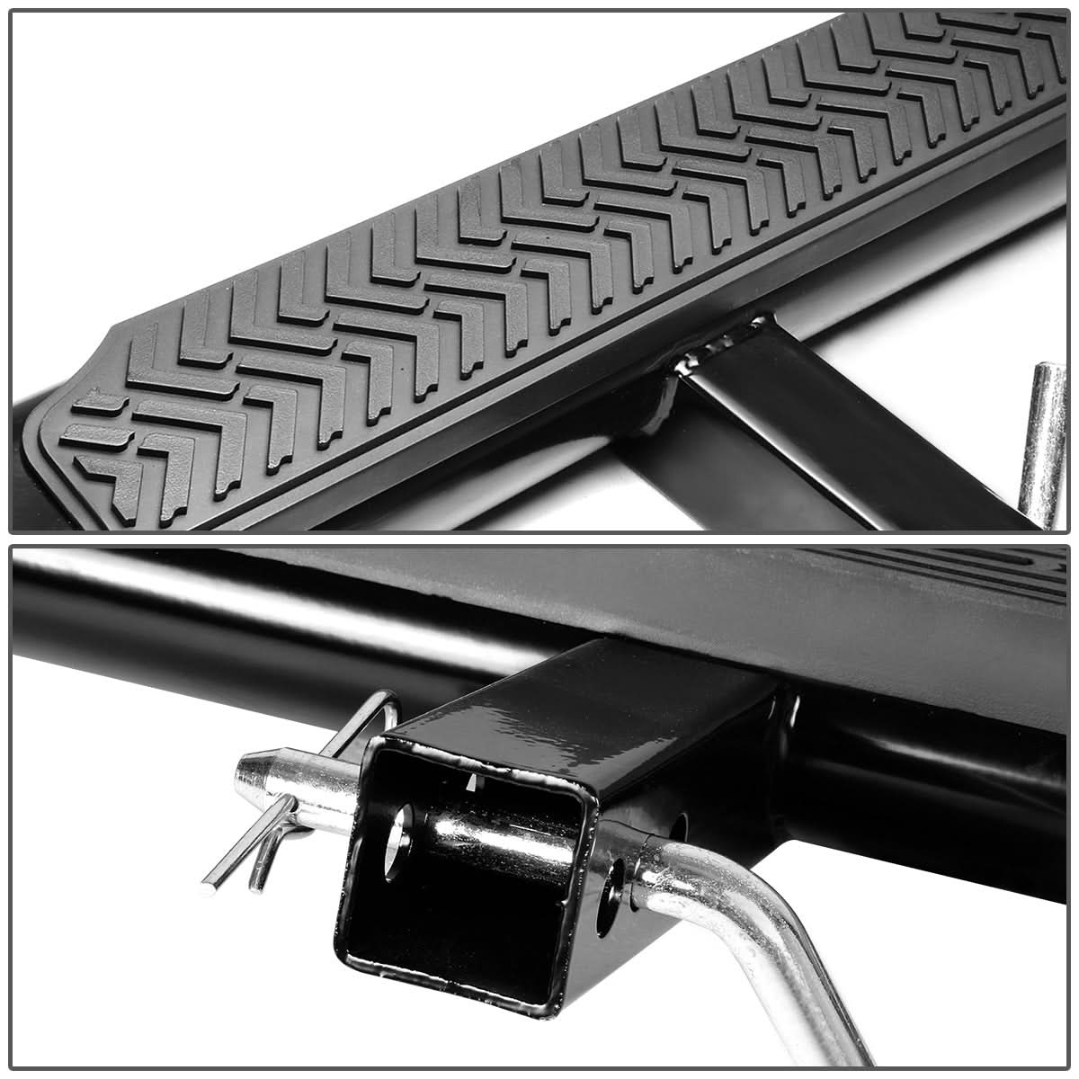 2 Inch Receiver Hitch Step - 35 Inch Black Oval Design