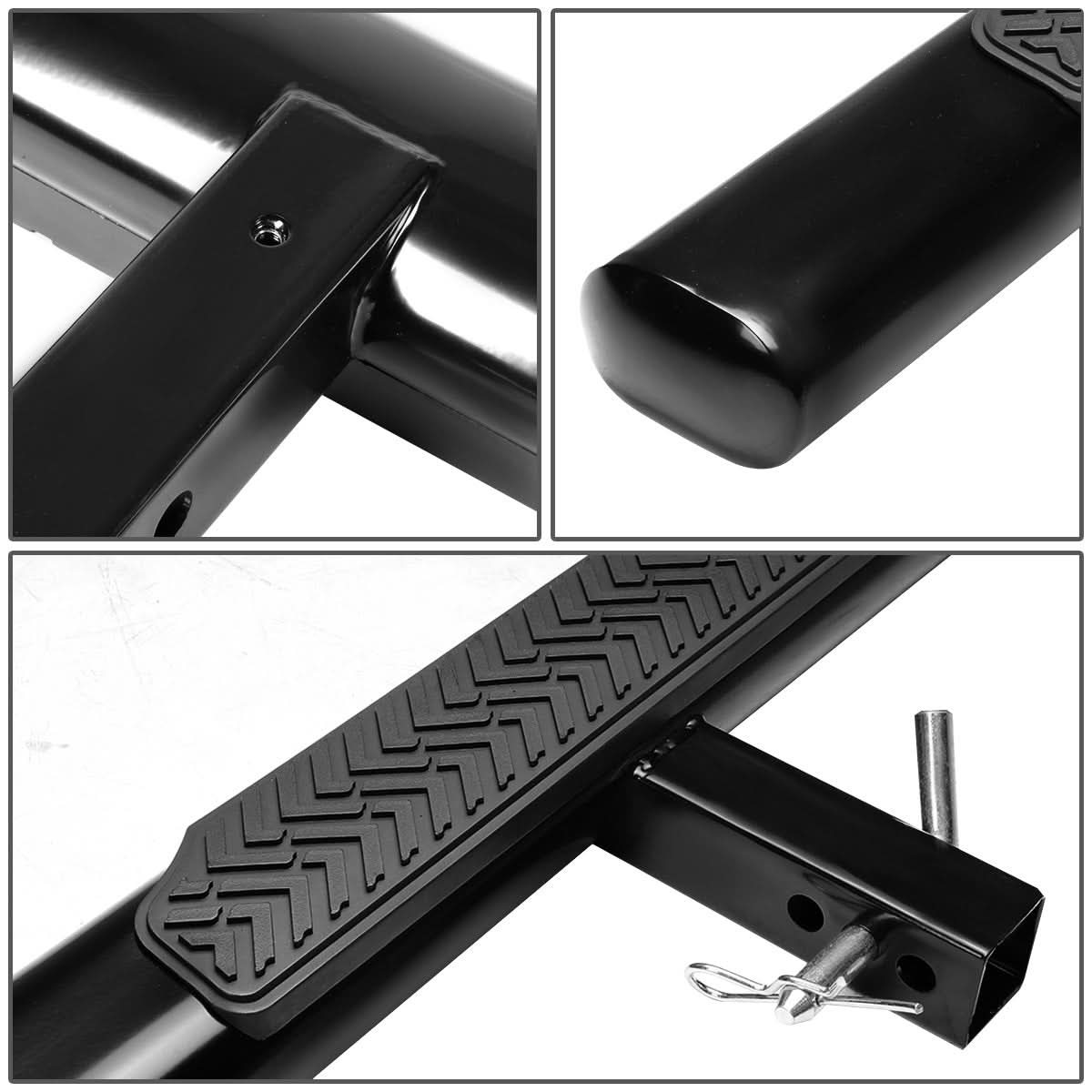 2 Inch Receiver Hitch Step - 35 Inch Black Oval Design