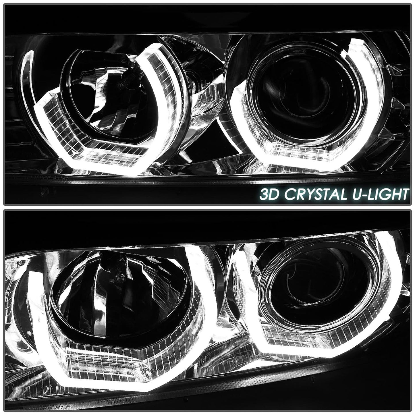 96-03 BMW E39 5-Series 3D Crystal Halo Projector LED Headlights