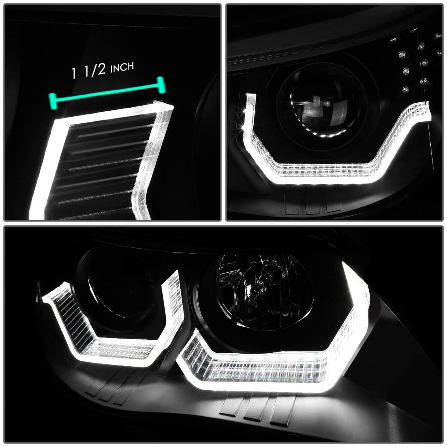 04-07 BMW 525I 530I 545I 550I 3D Halo Projector LED Headlights Black