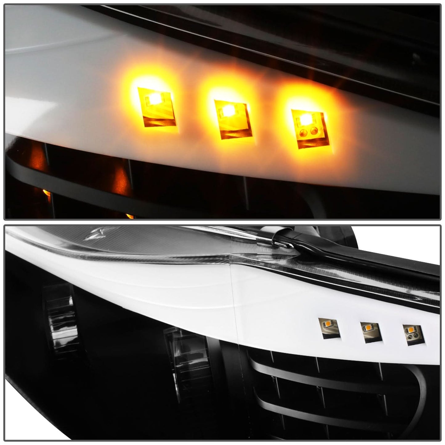 06-08 BMW 3-Series Crystal Halo Projector LED Headlights Black