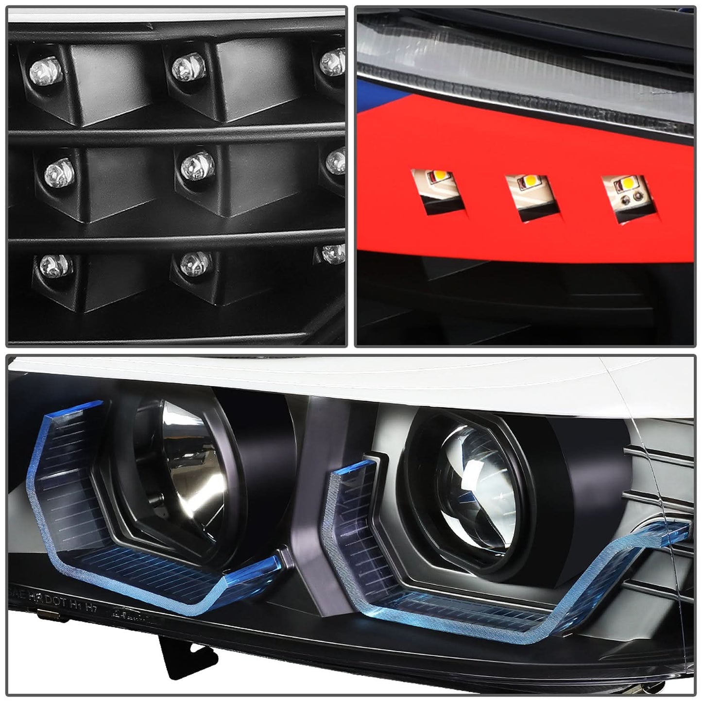 06-12 BMW 3-Series E90 3D Crystal Halo Projector LED Headlights