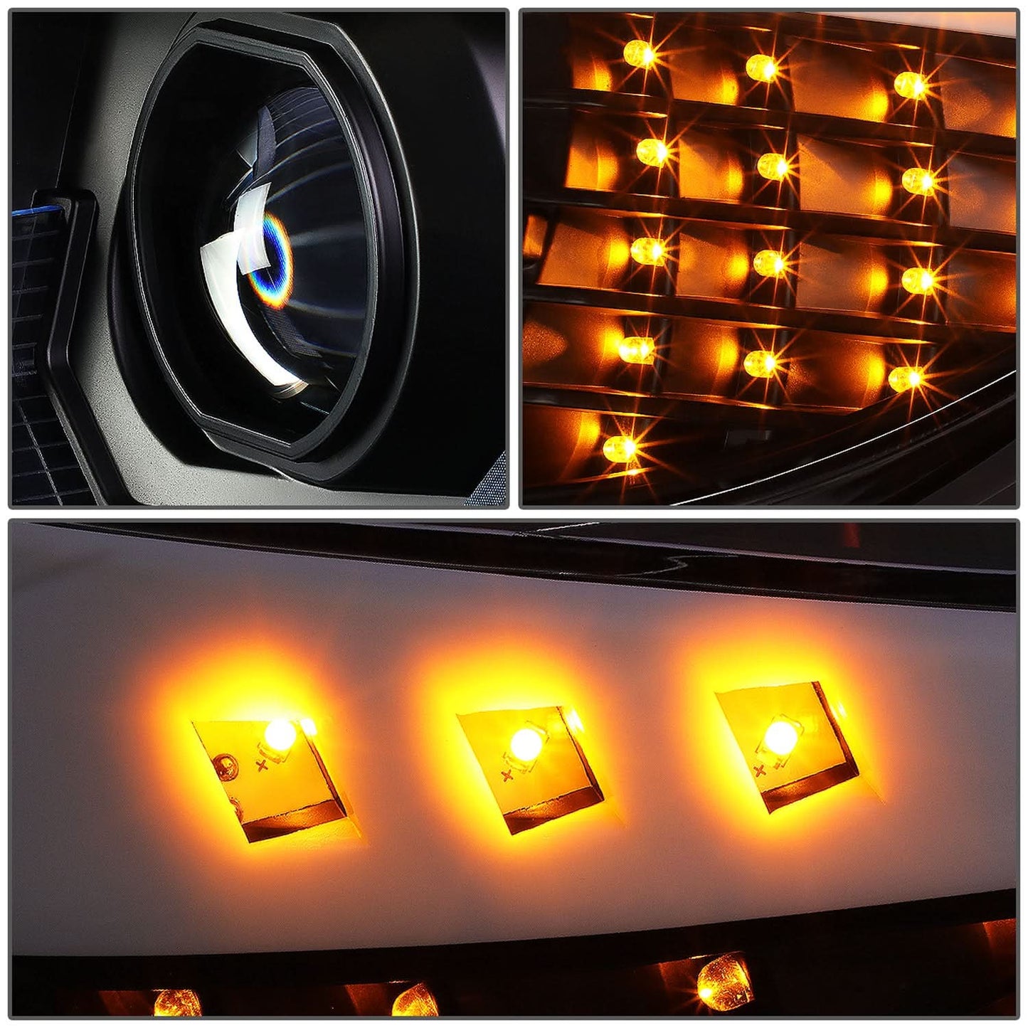 06-12 BMW 3-Series Crystal Halo Projector LED Headlights - Black