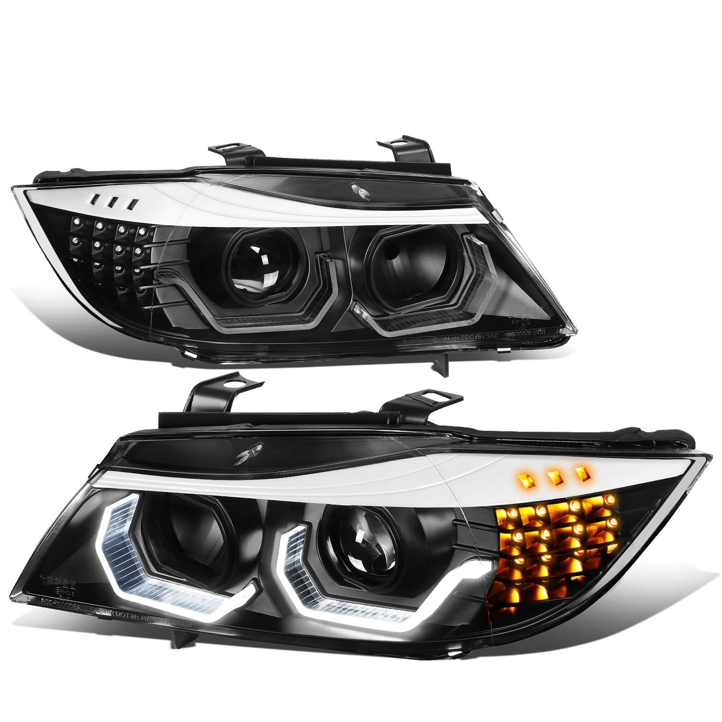 06-12 BMW 3-Series E90 3D Crystal Halo Projector Headlights