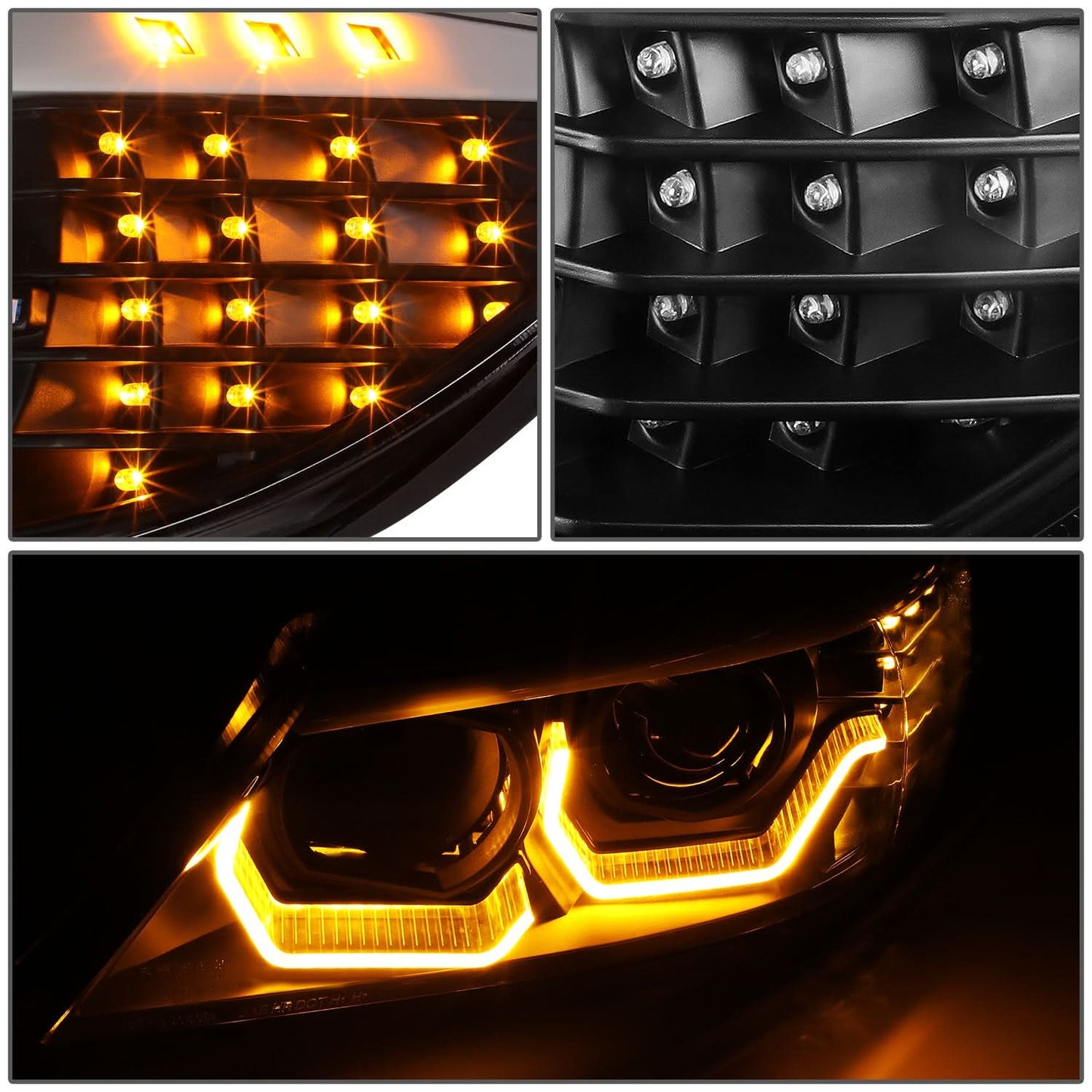 06-12 BMW 3-Series E90 3D Crystal Halo Projector Headlights