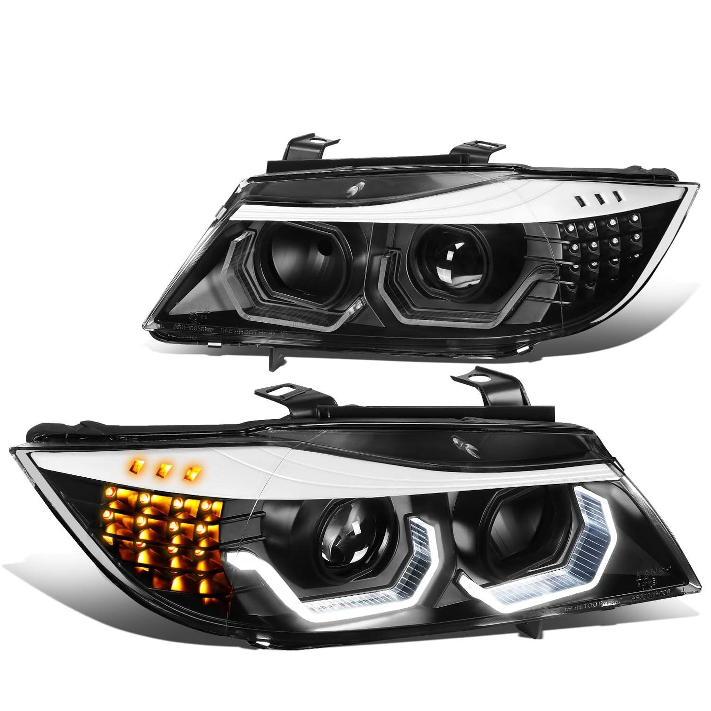 06-12 BMW 3-Series E90 3D Crystal Halo Projector Headlights