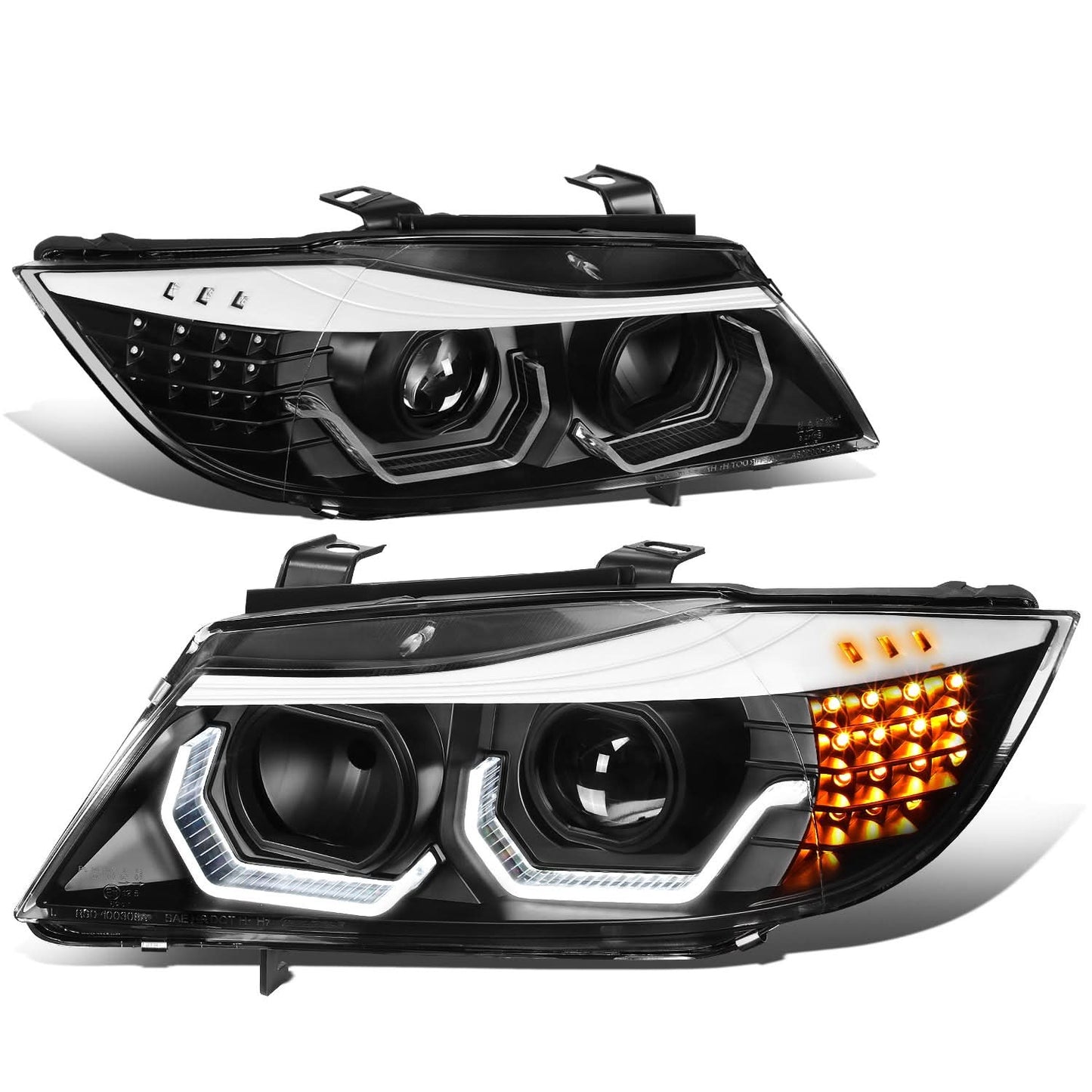 06-12 BMW 3-Series E90 3D Crystal Halo Projector Headlights