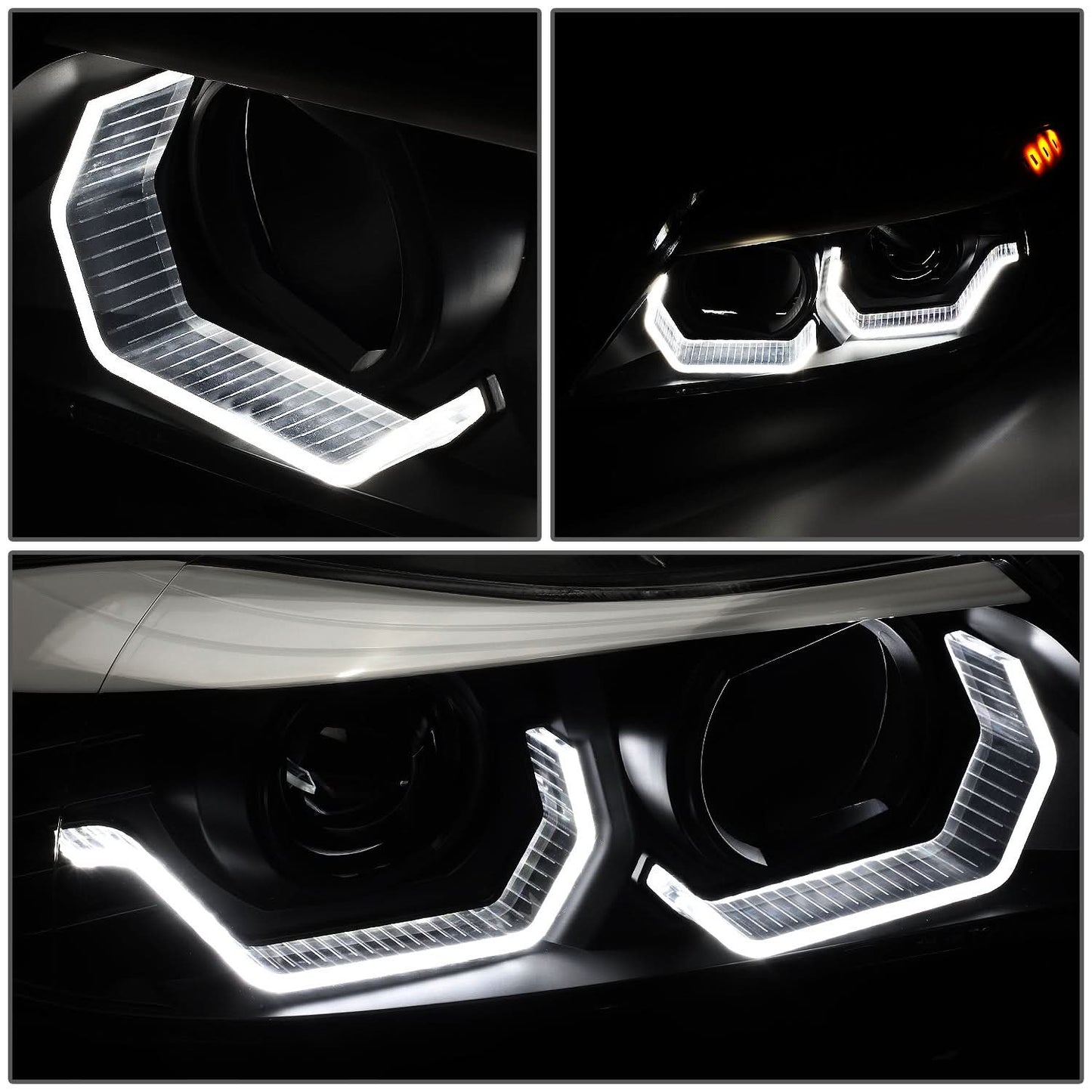 06-12 BMW 3-Series E90 3D Crystal Halo Projector Headlights