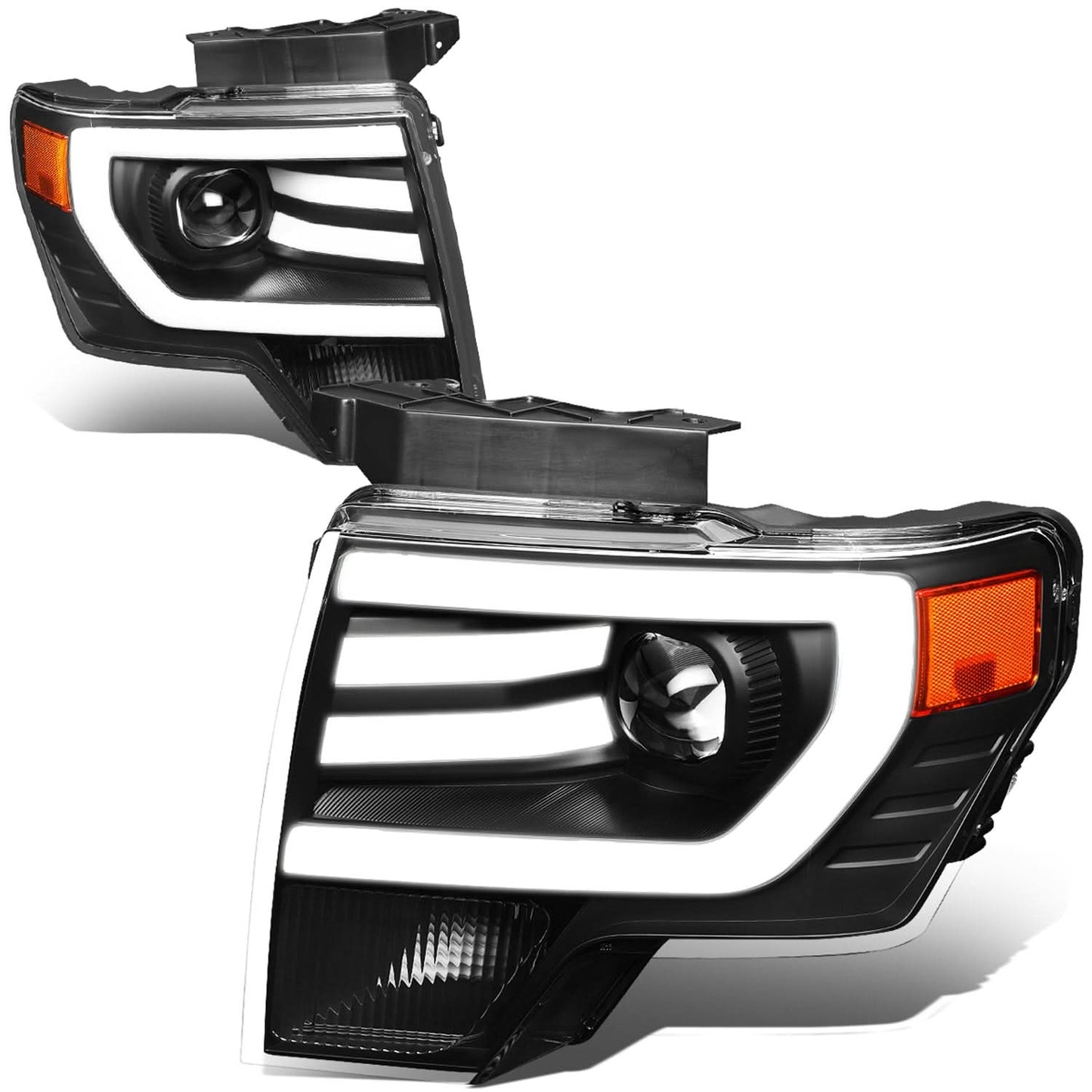09-14 Ford F-150 3D LED Projector Headlights Black Housing