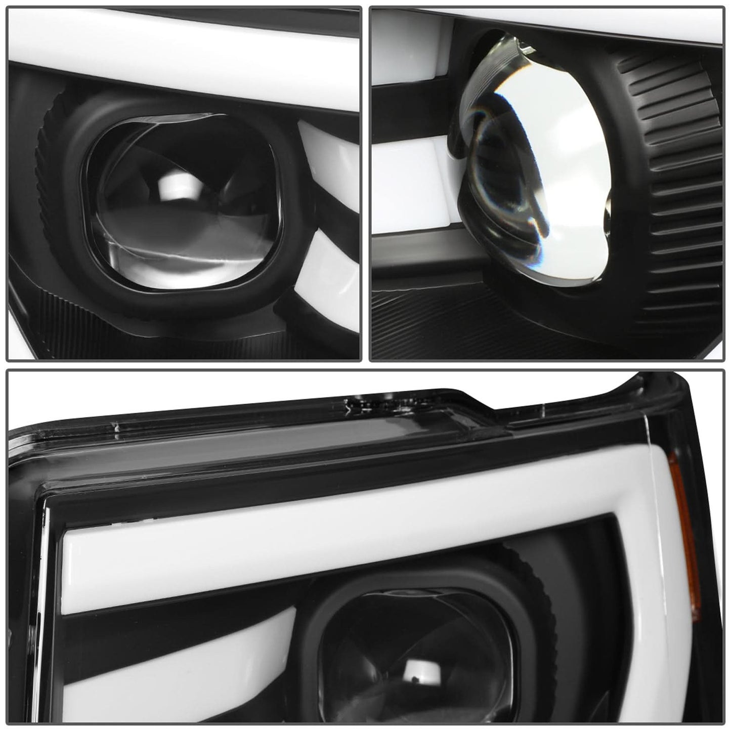 09-14 Ford F-150 3D LED Projector Headlights Black Housing