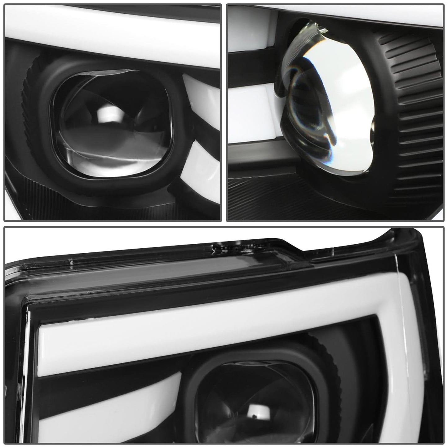 09-14 Ford F-150 3D LED Projector Headlights Black Housing