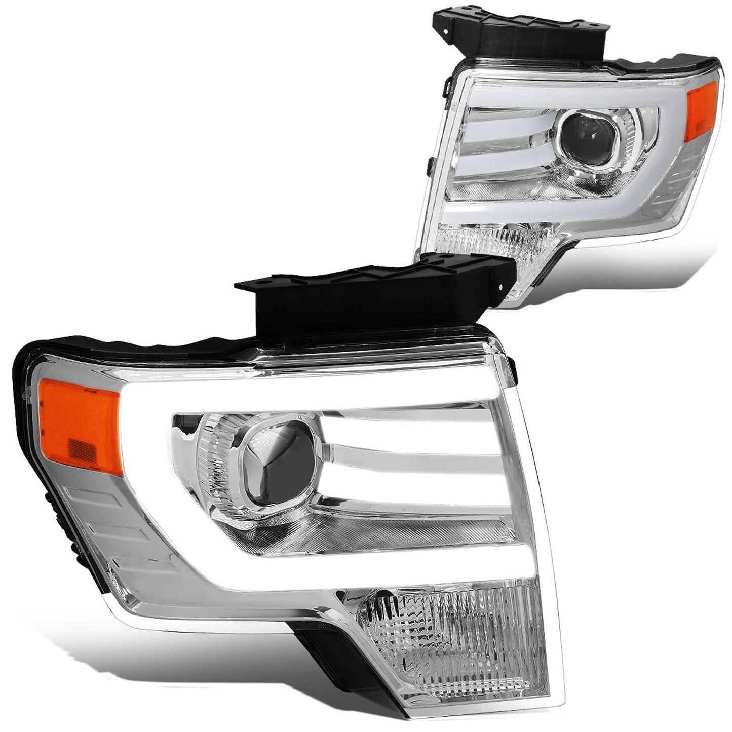 09-14 Ford F-150 3D LED Projector Headlights Chrome Housing