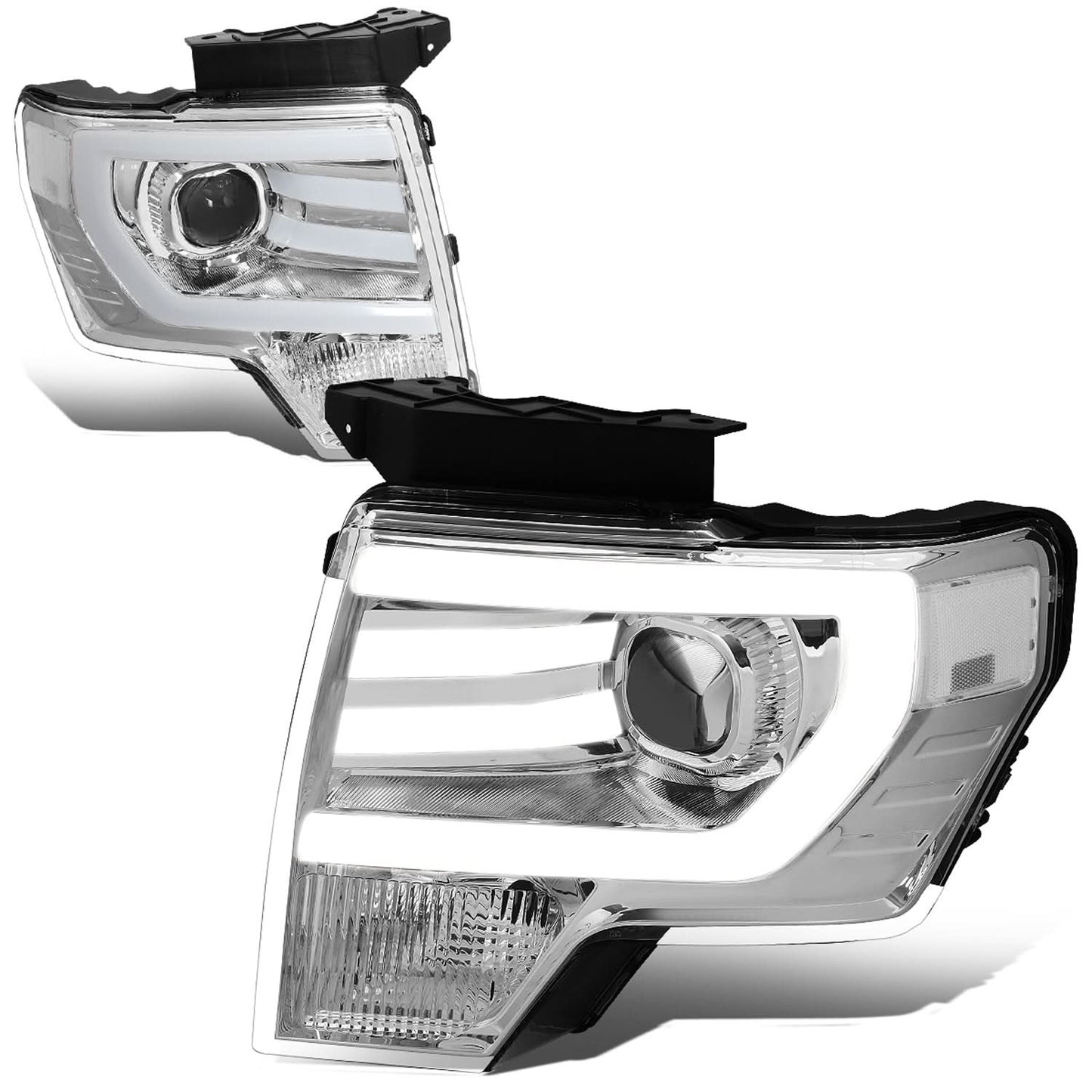 2009-2014 Ford F-150 3D LED Projector Headlights Chrome Housing