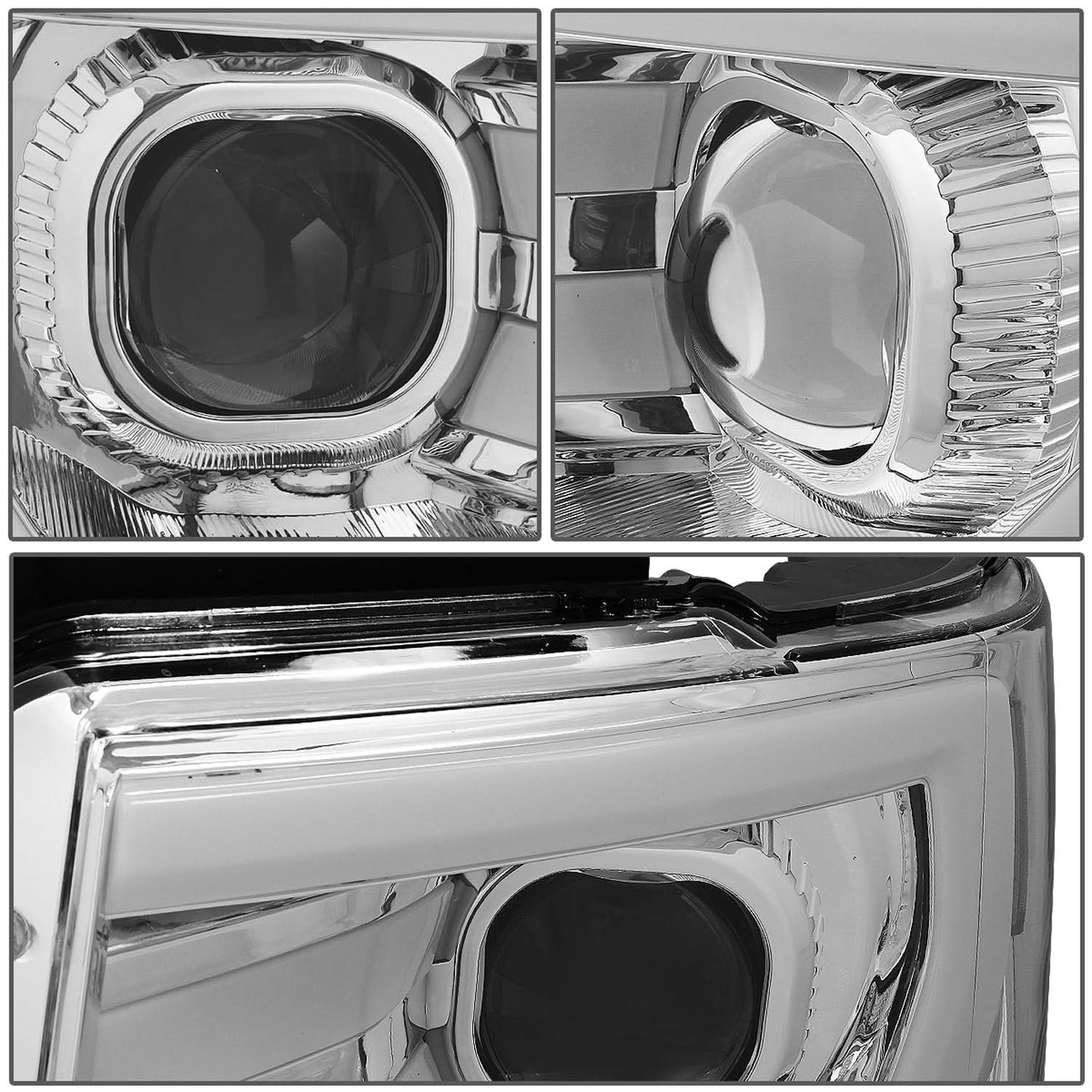 2009-2014 Ford F-150 3D LED Projector Headlights Chrome Housing