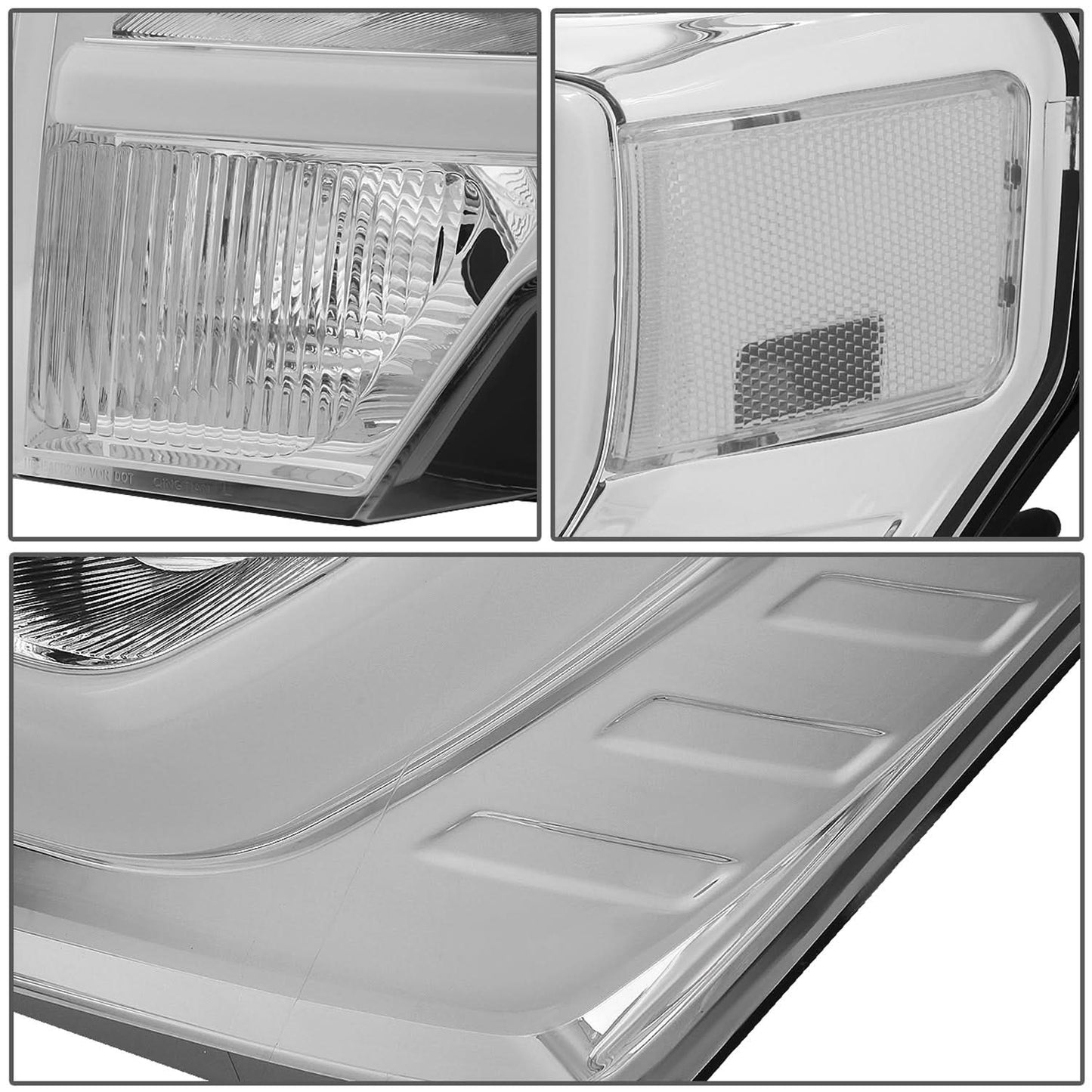 2009-2014 Ford F-150 3D LED Projector Headlights Chrome Housing